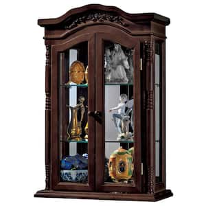 Beacon Hill Brown Hardwood Wall Curio Accent Cabinet