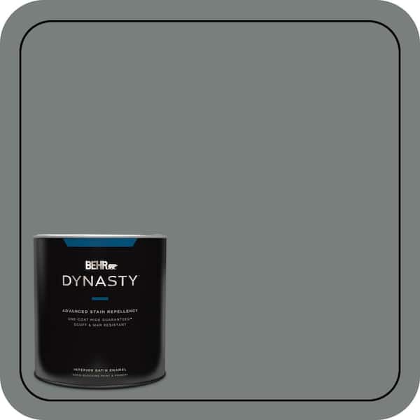 BEHR DYNASTY 1 qt. #PPU25-18 Shutter Gray Satin Enamel Interior Stain-Blocking Paint & Primer