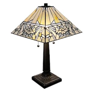 23 in. Tall White Tiffany Style Mission Table Lamp
