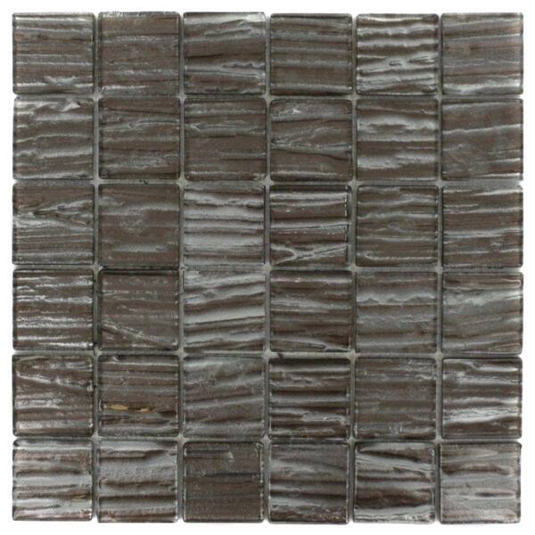 Splashback Tile Gemini Redwood Polished Glass Mosaic Wall Tile - 3 in. x 6 in. Tile Sample