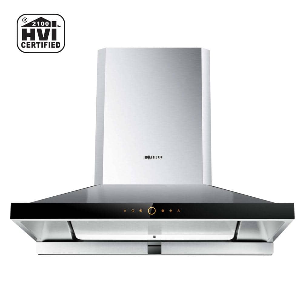 FOTILE Perimeter Vent Series 36 in. 1000 CFM Wall Mount Range Hood with Adjustable Capture Shield in Stainless Steel, Silver