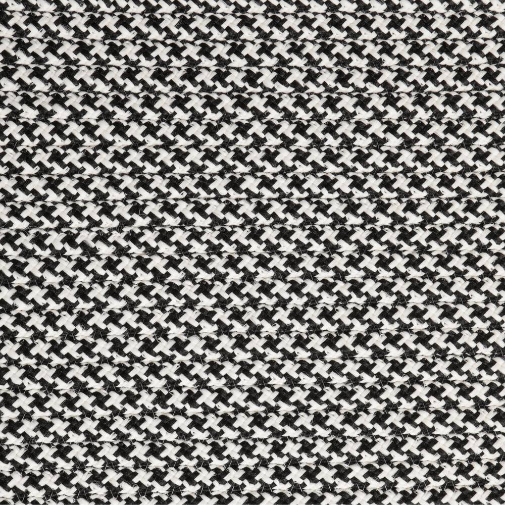 Black and White Synthetic Braided Square Rug, 4 ft