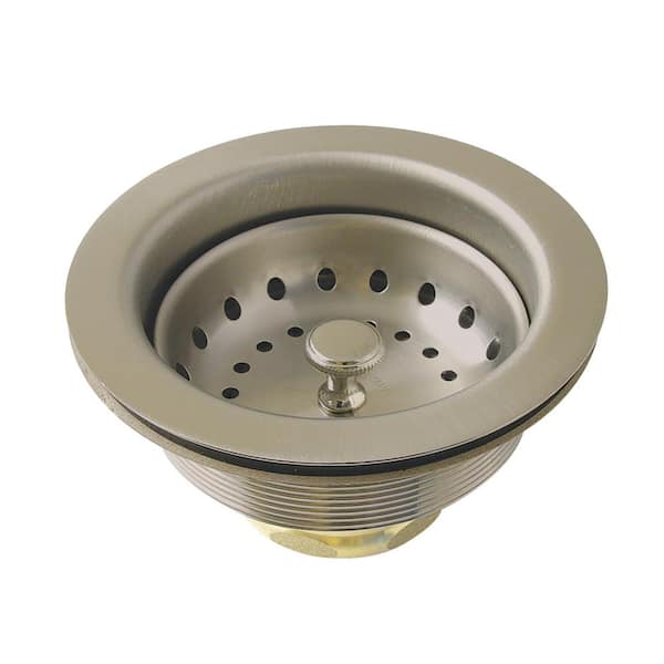 Kingston Brass Fresno Kitchen Sink Basket Strainer in Brushed Nickel