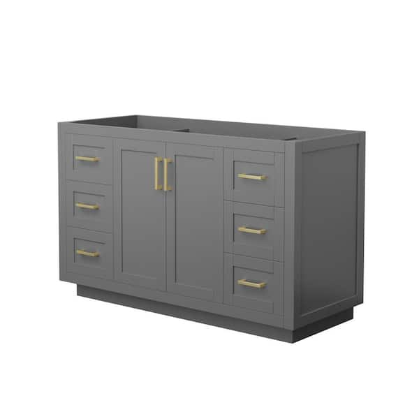 Wyndham Collection Miranda 53.25 in. W x 21.75 in. D x 33 in. H Single Bath Vanity Cabinet without Top in Dark Gray