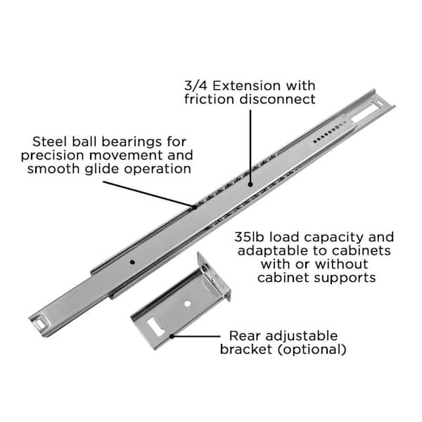 16 in. Center Mount Drawer Slide (1-Pack)