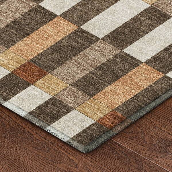 Mayfield Premium Machine Washable Abstract AMF2548 Chocolate 2 ft. x 3 ft. Accent Rug