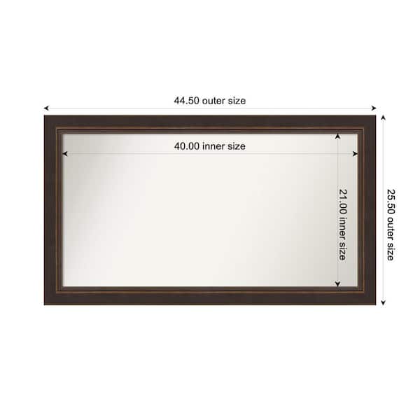 Amanti Art Lara Bronze 44.5 in. x 25.5 in. Custom Non-Beveled Wood FramedBathroom Vanity Wall Mirror