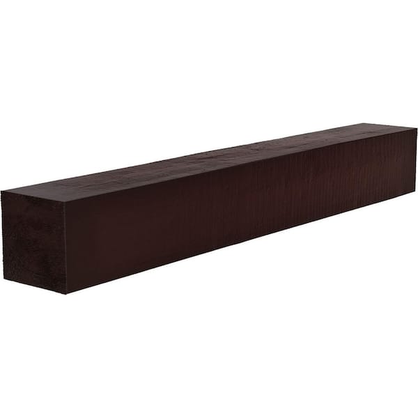 Ekena Millwork 4 in. x 4 in. x 7 ft. Rough Cedar Faux Wood Beam Fireplace Mantel in Premium Cherry