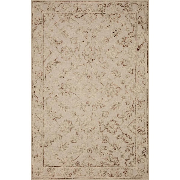 LOLOI II Halle Natural/Sage 1 ft. 6 in. x 1 ft. 6 in. Sample Traditional Wool Pile Area Rug