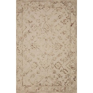 Halle Natural/Sage 7 ft. 9 in. x 9 ft. 9 in. Traditional Wool Pile Area Rug