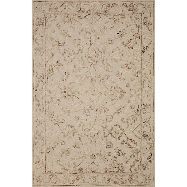 LOLOI II Halle Natural/Sage 8 ft. 6 in. x 12 ft. Traditional Wool Pile Area Rug