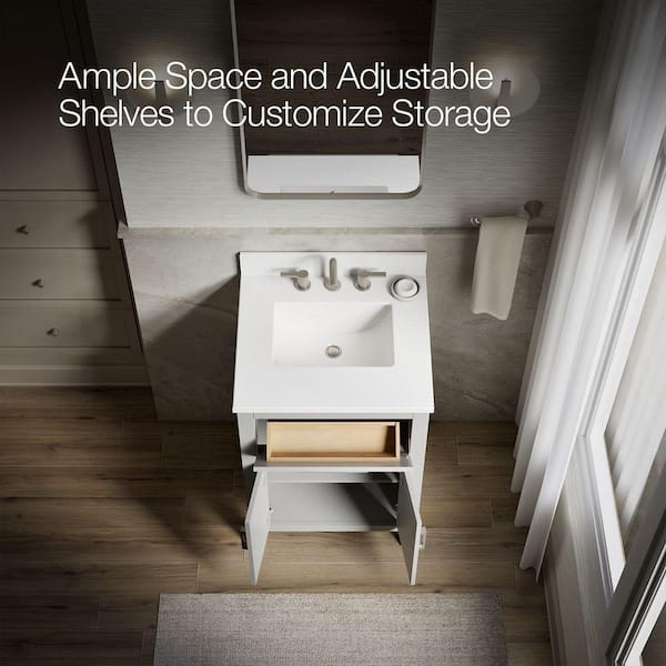 KOHLER Kresla 25in. Single Sink Freestanding Atmos Grey Bath