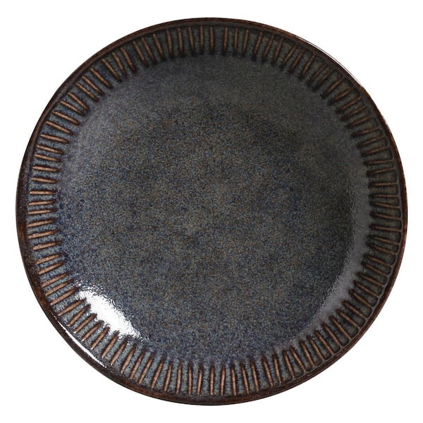 PORTO BRASIL 26.91 fl. oz. Titanium Dark Blue Stoneware Linhas Salad Bowl (Set of 6)