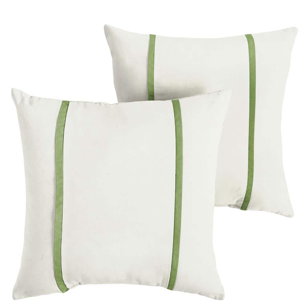 Sunbrella Canvas Natural Outdoor Knife Edge Throw Pillows (2-Pack)