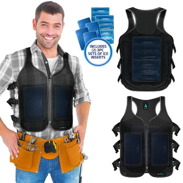 ALPHACOOL Unisex 1-Size Black Frosty Mesh Ice Vest with