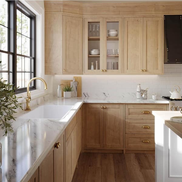10 ft Left Miter Laminate Countertop in Textured Calcutta Marble with Eased Edge and Integrated Backsplash