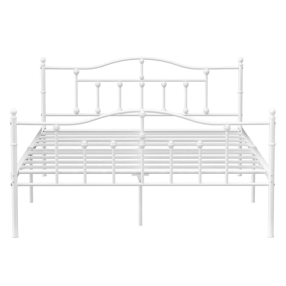 VECELO Queen Size Victorian Style Metal Bed Frame with Headboard ...