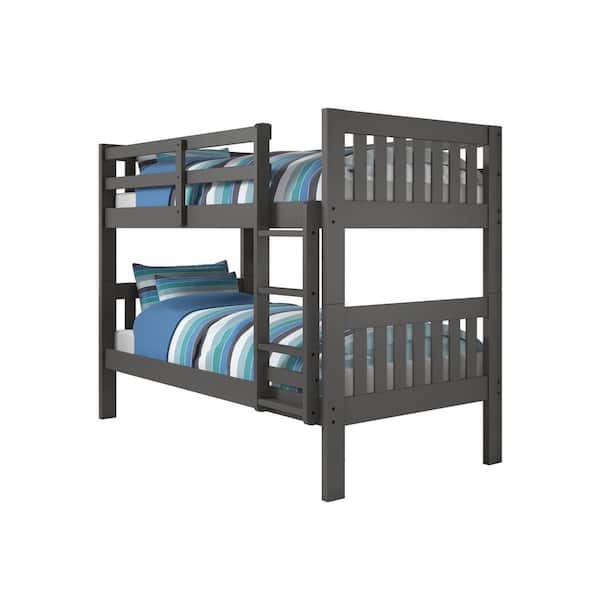 Donco Kids Grey Twin Over Twin Mission Bunk Bed