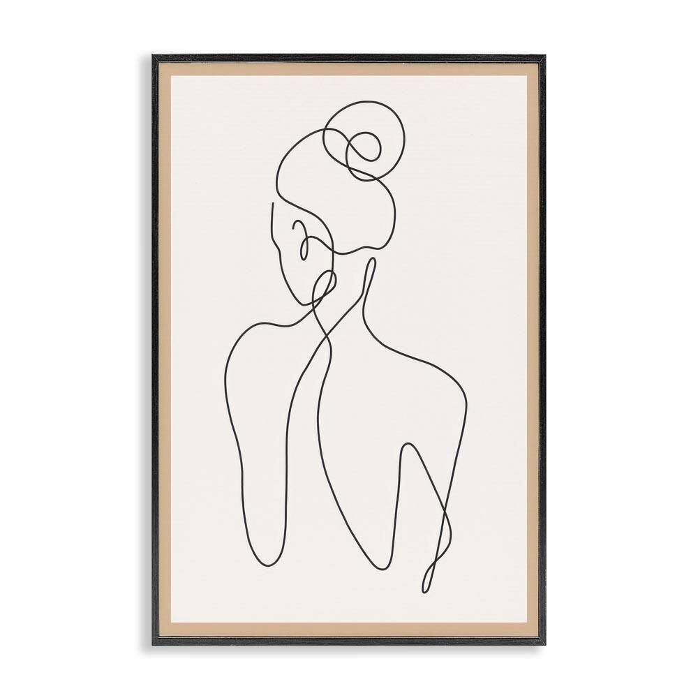 Minimal Woman Line Drawing by LSR Creative Studio Black Framed People Giclee Art Print 24 in. x 16 in. price history on PriceWatchPro