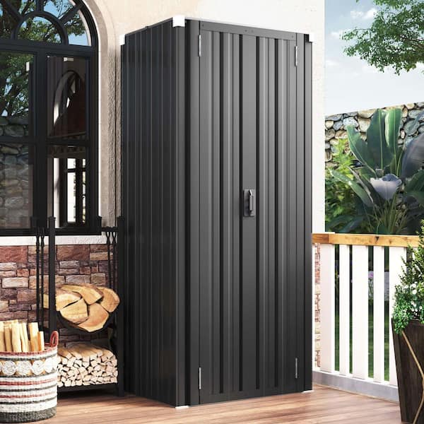 Zeus & Ruta 2.5 ft. W x 1.8 ft. D Metal Storage Shed with 2-Doors