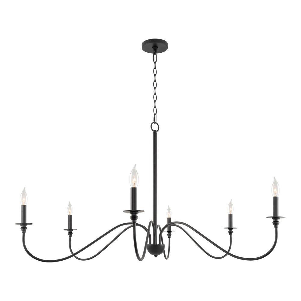 Archer 60-Watt 6-Light Black Modern Chandelier, No Bulb Included price history on PriceWatchPro