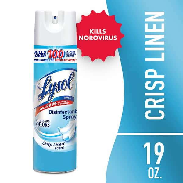 Disinfectant Spray, Household Cleaning Supplies, Antibacterial & Sanitizer, Deodorizer, Crisp Linen 19oz