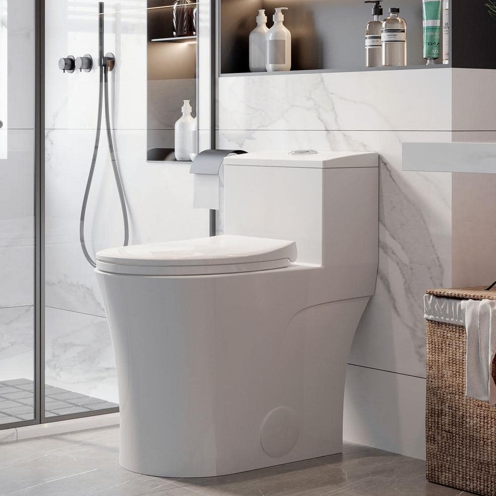 HOROW OnePiece 10 in. RoughIn 0.8/1.28 GPF Dual Flush Elongated