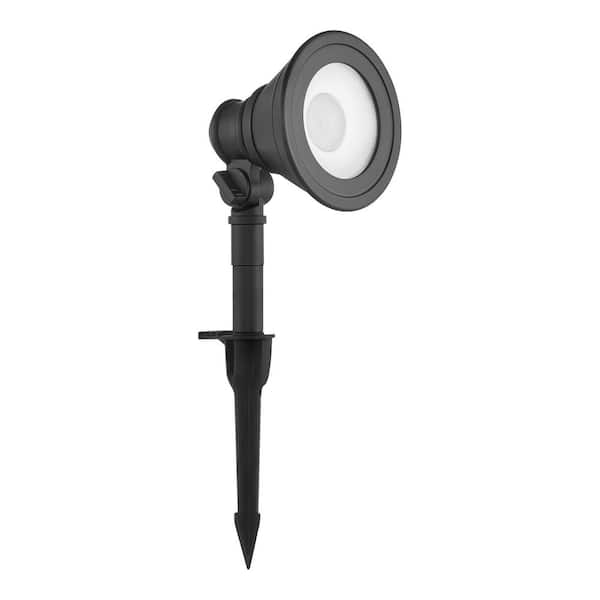 Hampton Bay Cann River 633 Lumen Matte Black Low Voltage Hardwired Landscape Flood Light with Integrated LED