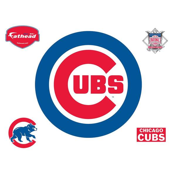 Fathead 37 in. H x 37 in. W Chicago Cubs Logo Wall Mural