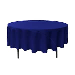 90 in. Royal Blue Polyester Poplin Round Tablecloth