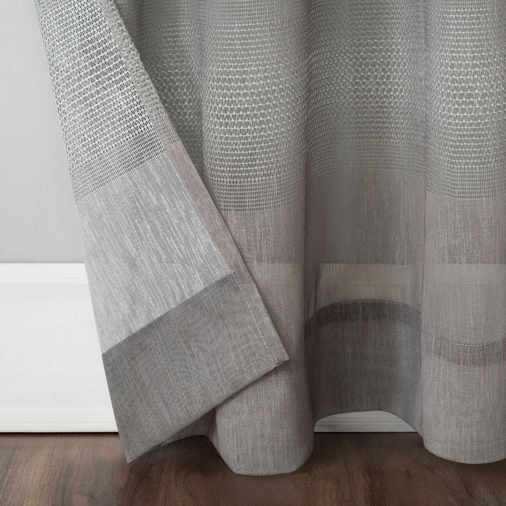 Gray Ombre Sheer Polyester Grommet Curtain Panel, 52" x 96"