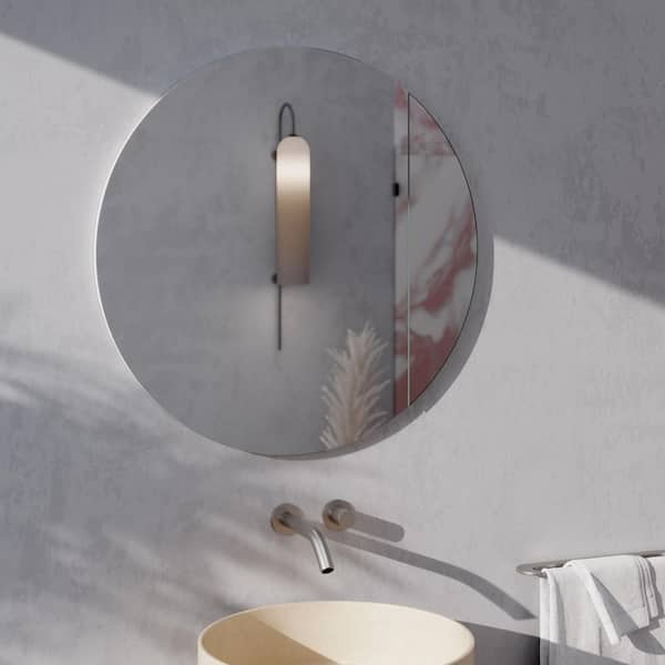 Orsa 36 in. W x 36 in. H x 4.75 in. D White Recessed Medicine Cabinet with Mirror