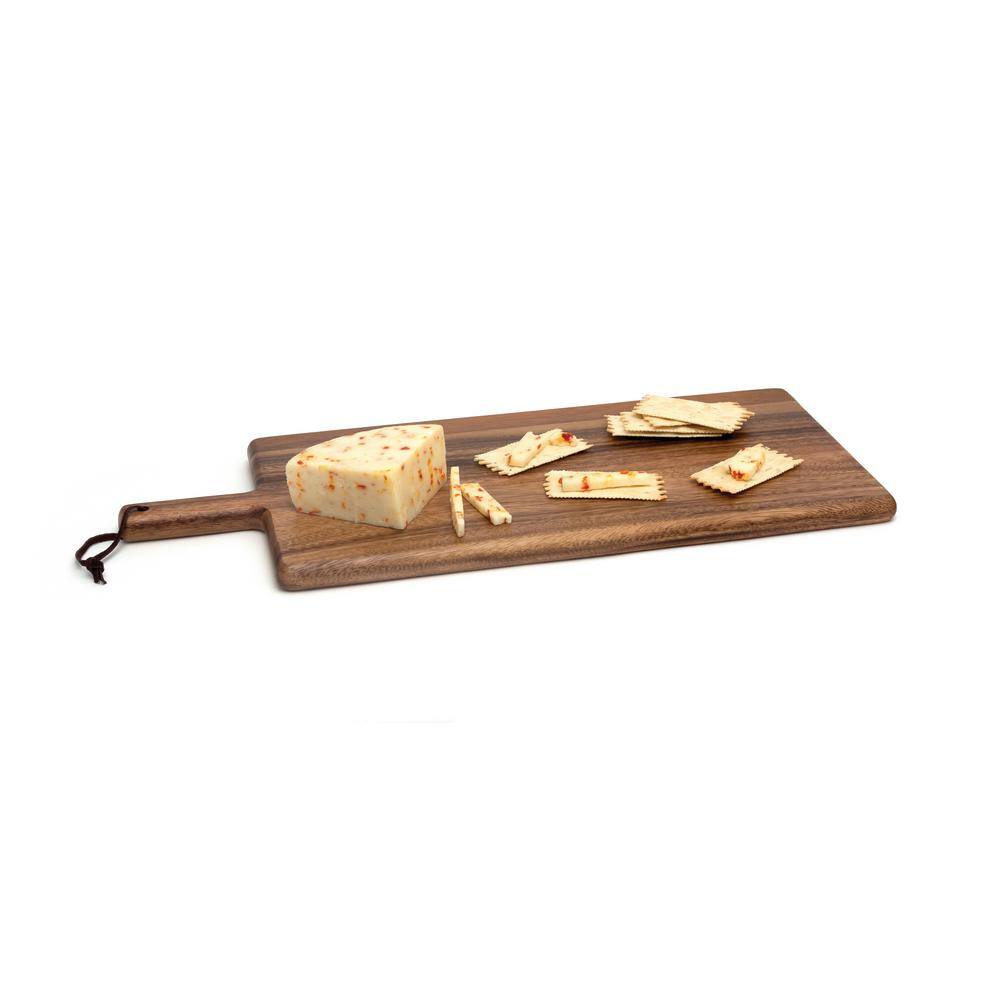 Acacia Dark Wood Paddle Serving Board with Handle