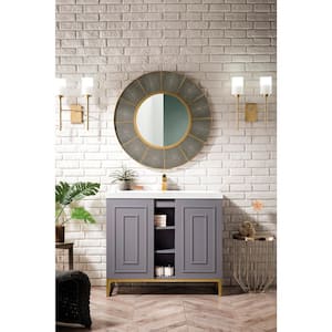 Alicante 39.4 in. W x 15.6 in. D x 35.5 in. H Bath Vanity in Grey Smoke with White Glossy Top