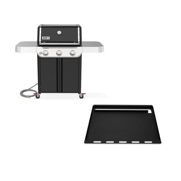 er Genesis E315 3Burner Natural Gas Grill in Black with Full Size Griddle Insert 1500729