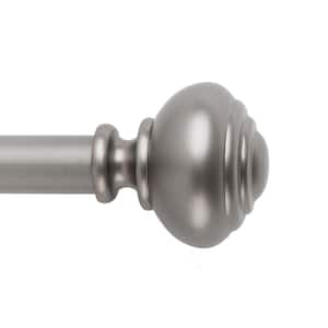 Taylor 36 in. x 72 in. Easy-Install Optional No Tools Adjustable 1 in. Single Rod Kit in Pewter with Knob Finials