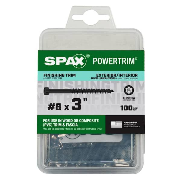 SPAX #8 x 3 in. Black Powertrim Exterior and Interior T10 T-Star