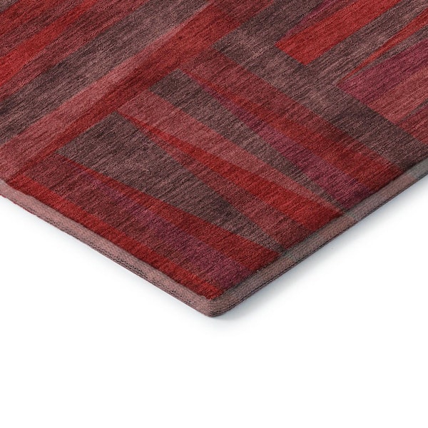 Mayfield Premium Machine Washable Abstract AMF1012 Red 8 ft. x 10 ft. Area Rug