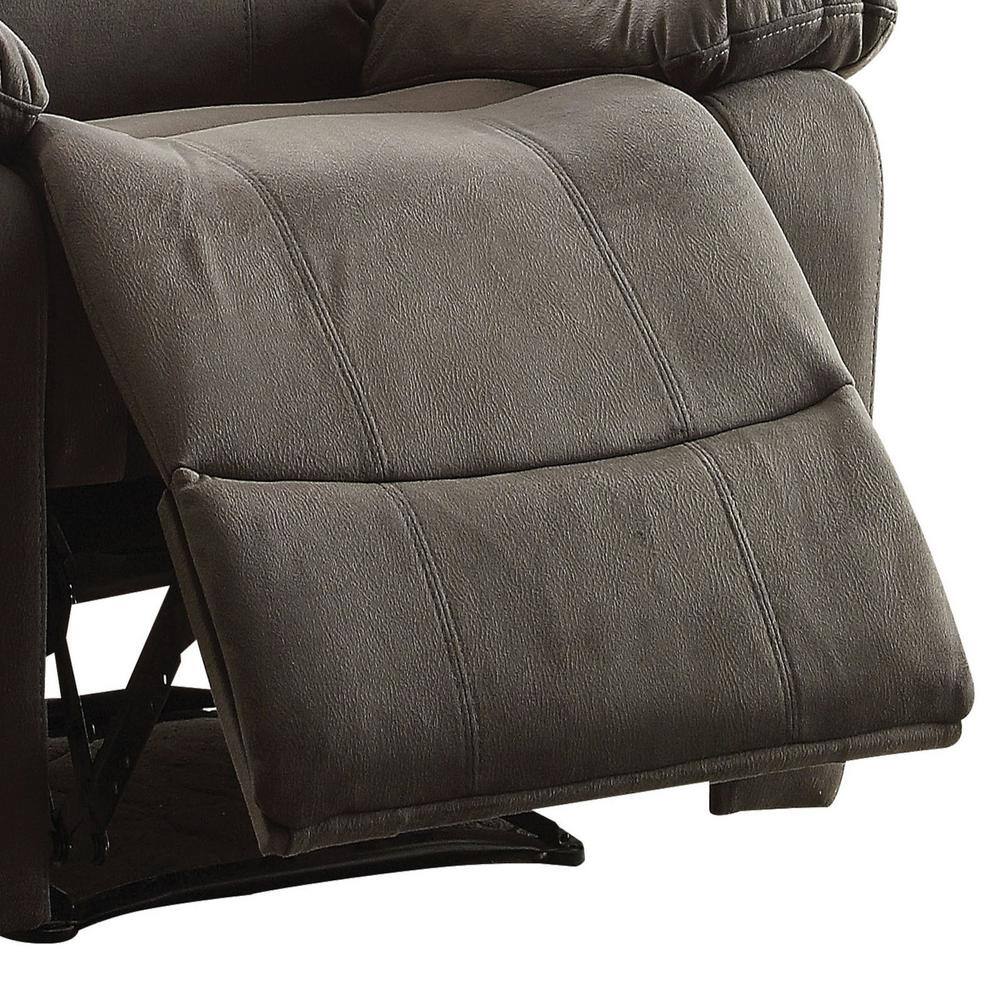 Charcoal Gray Microfiber Recliner with Cushioned Armrests