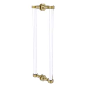 Clearview 18 in. Back to Back Shower Door Pull with Groovy Accents in Unlacquered Brass
