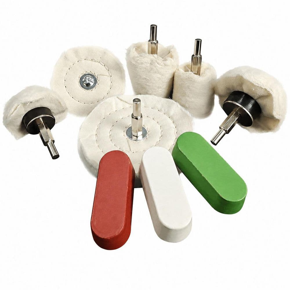 Cotton Drill Buffing Wheels Kit with Polishing Compounds for Metal Stainless Steel Jewelry Wood Ceramic Glass 6-Pack price history on PriceWatchPro