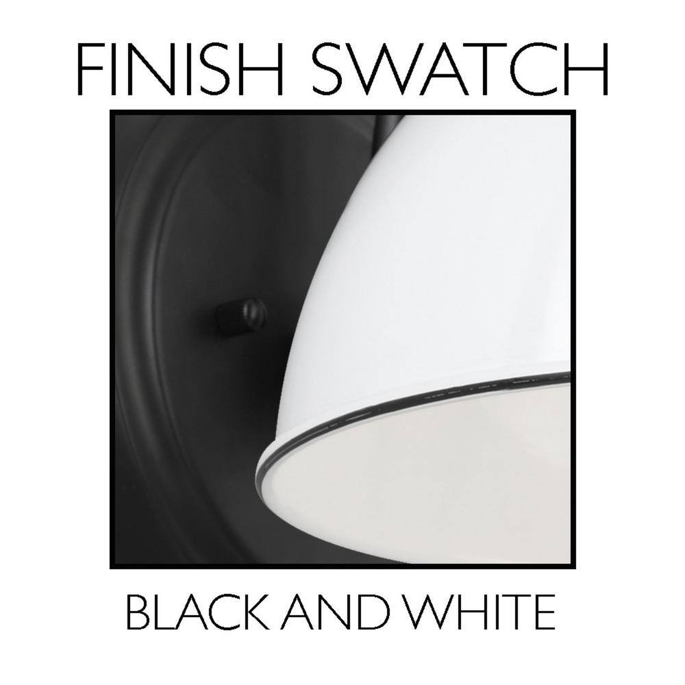 Savannah Matte Black and White Metal Farmhouse Pendant Light