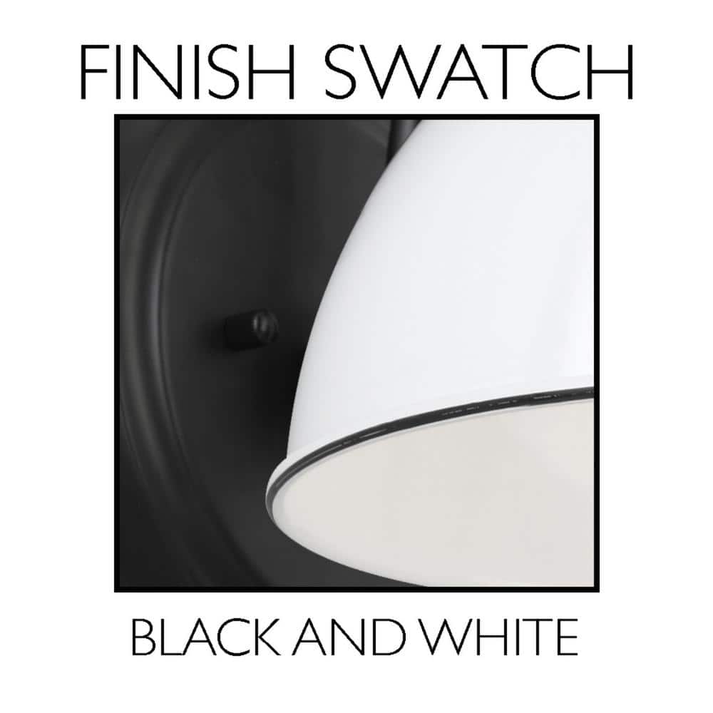 Savannah Matte Black and White Farmhouse Ceiling Light