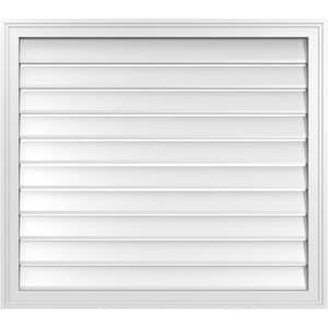 36 in. x 32 in. Vertical Surface Mount PVC Gable Vent: Functional with Brickmould Frame