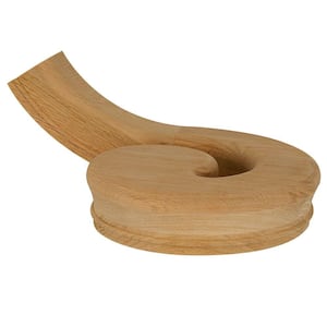 Stair Parts 7230 Unfinished Red Oak Left-Hand Volute Handrail Fitting