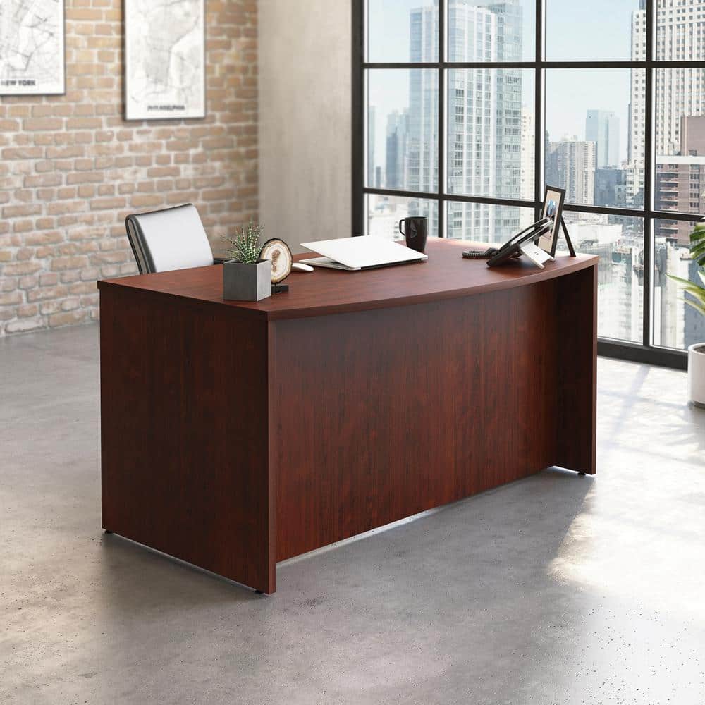 Elevated Classic Cherry 60" Executive Bowfront Desk