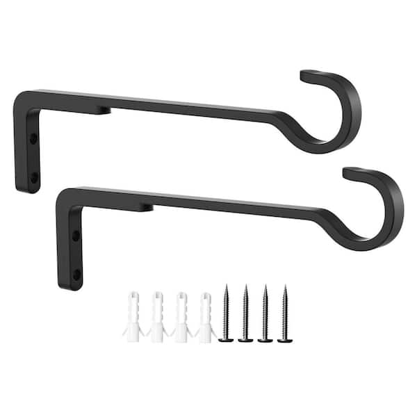 8 in. Iron 44 lb. Load Capacity Wall-Mounted Hooks 2-Pack