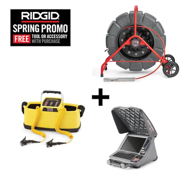 SeeSnake Standard Inspection Sewer Camera Reel w/TruSense Technology CS12x Digital Monitor and ST-510 Transmitter Bundle