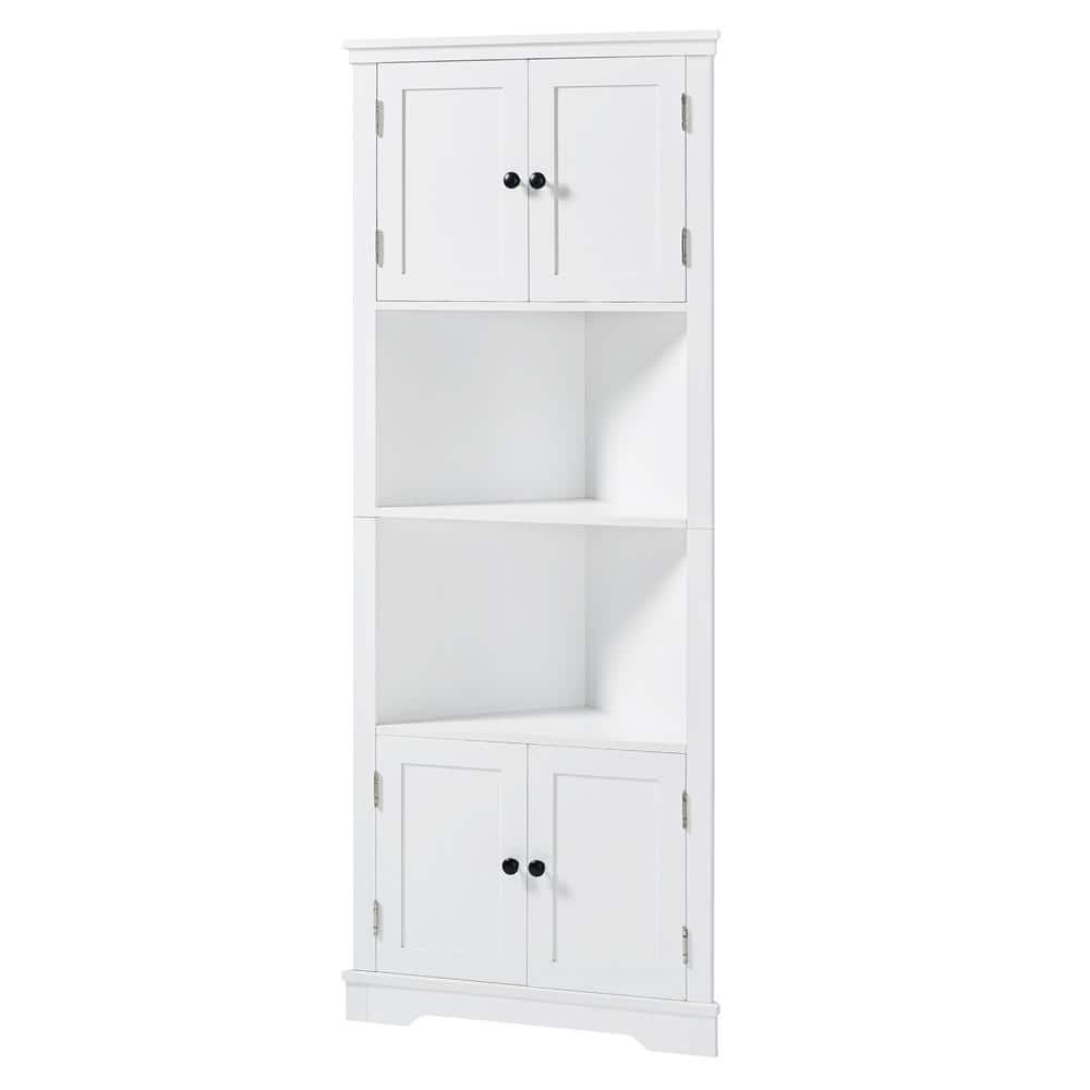 26.00 in. W x 13.90 in. D x 67.00 in. H White Linen Cabinet Corner Cabinet 