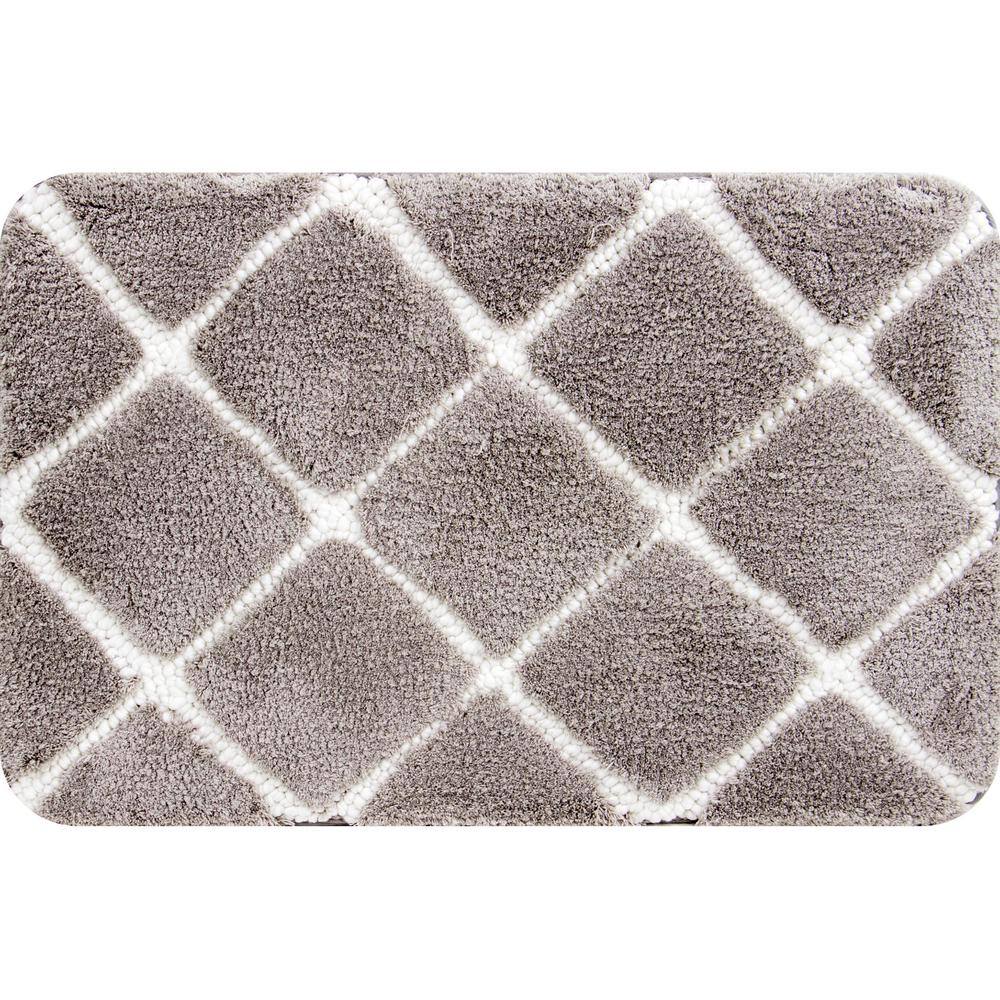 Trellis Foam Taupe 24 in. x 36 in. Polyester Bath Mat85TRL540424x36